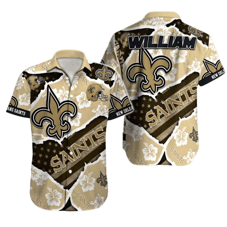 personalized new orleans saints hibiscus pride hawaiian shirt g60vz