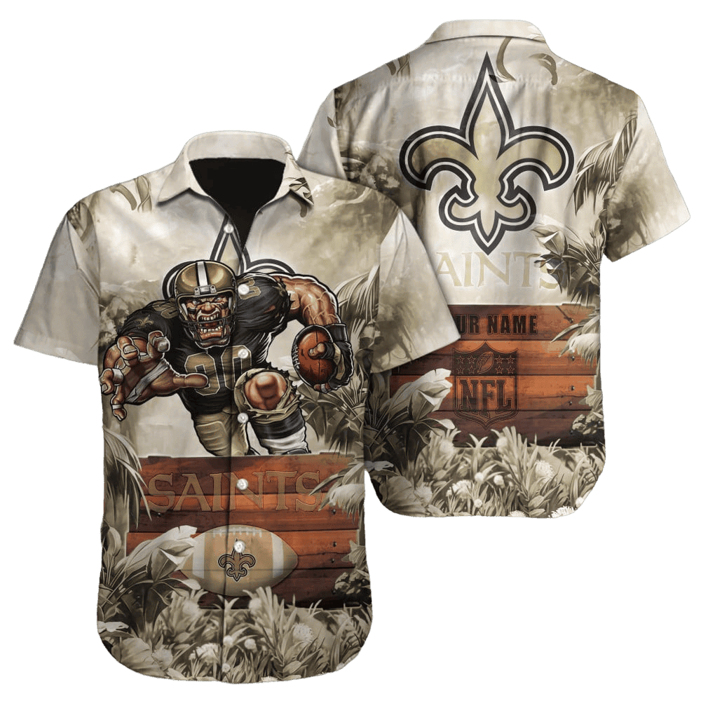 personalized new orleans saints rustic field hawaiian shirt