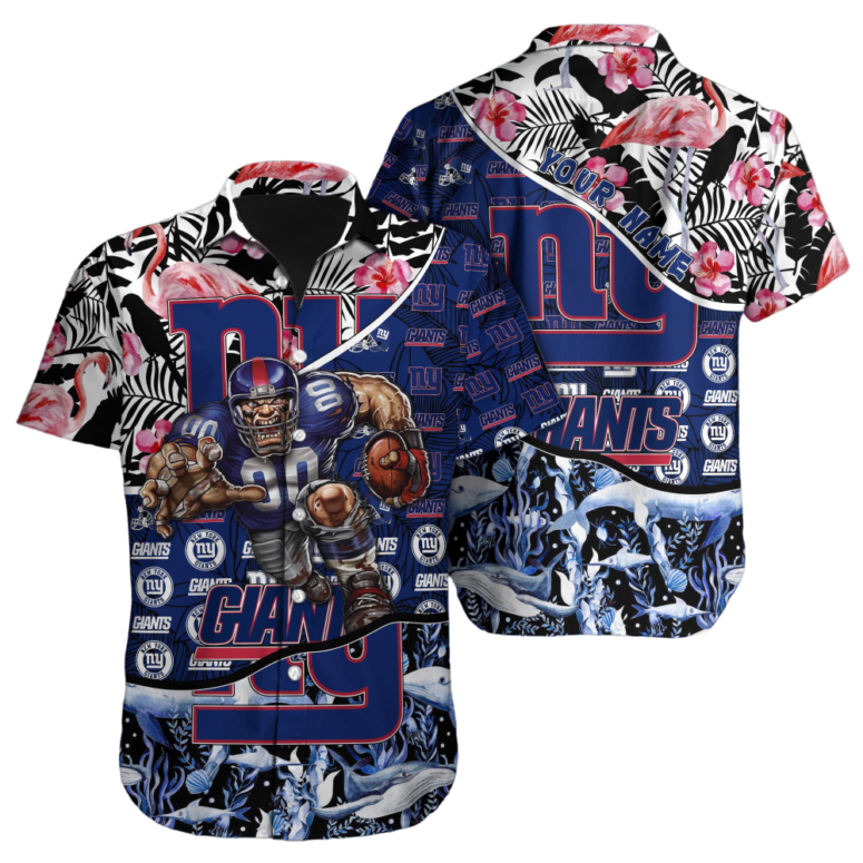 personalized new york giants fierce player hawaiian shirt lsf05