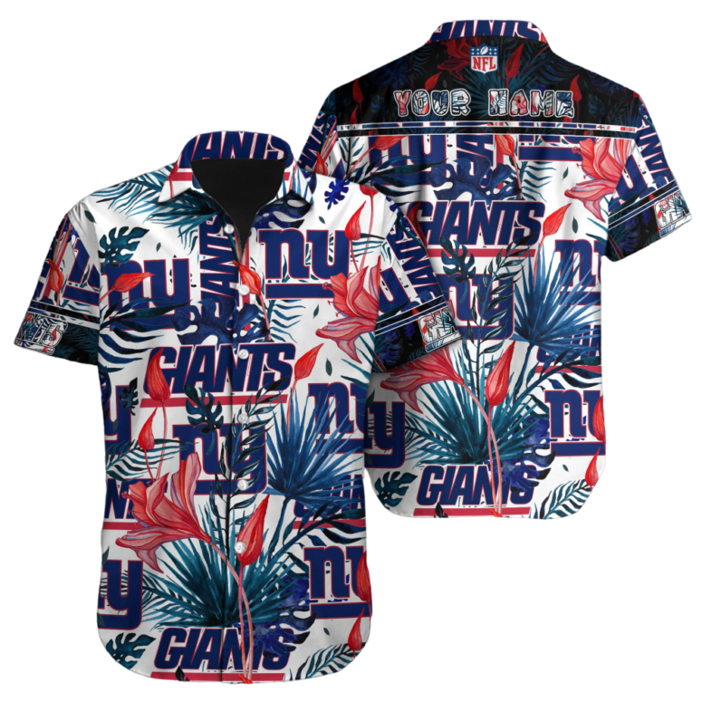 personalized new york giants floral frenzy hawaiian shirt nbipo