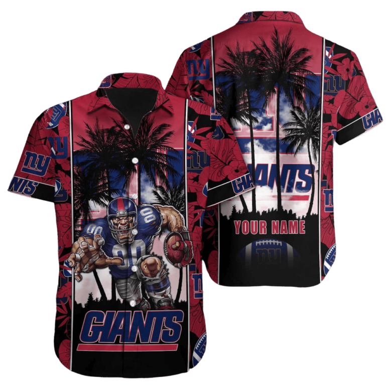 personalized new york giants sunset blitz hawaiian shirt dqmbr