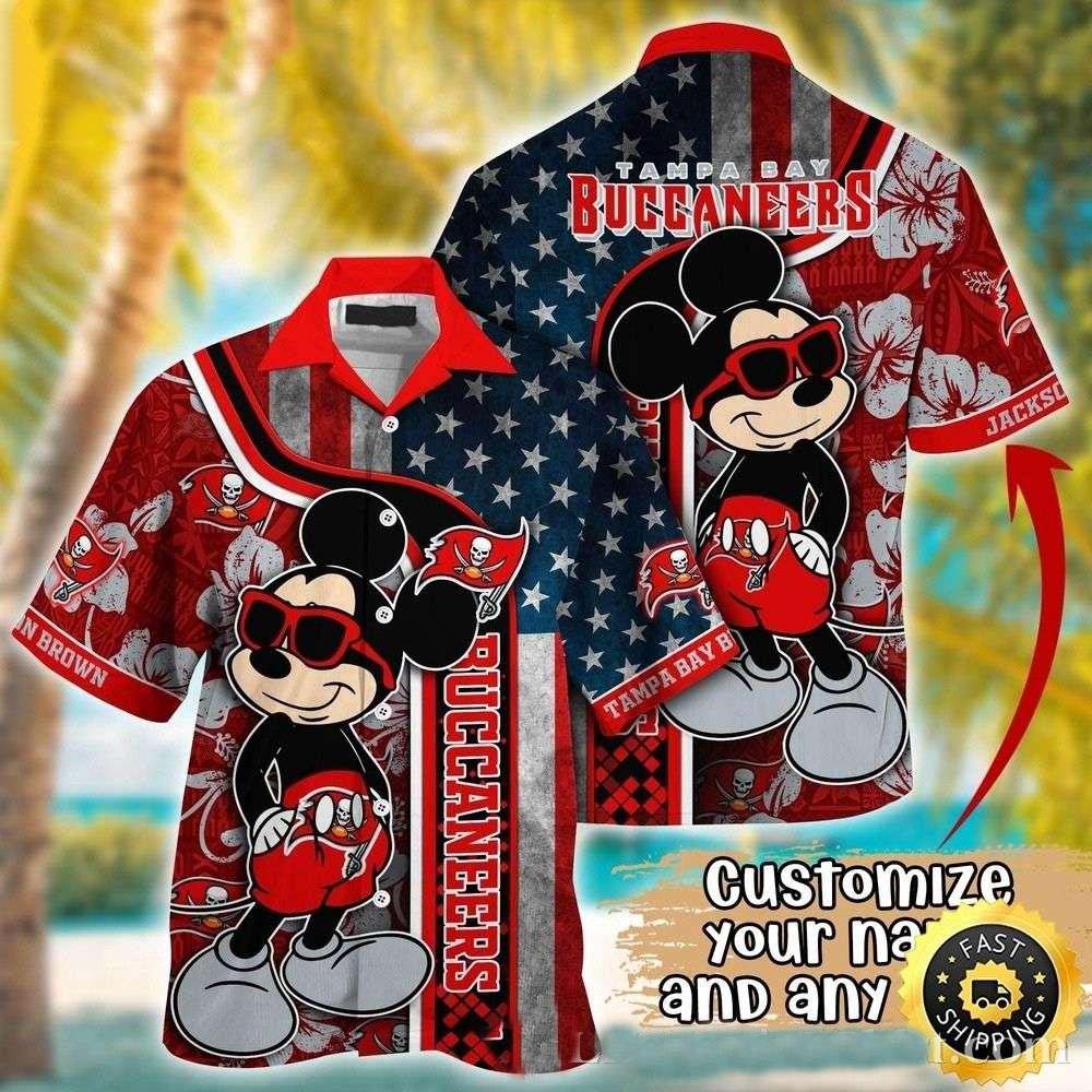 personalized tampa bay buccaneers mickey american flag hawaiian shirt 5p9dh