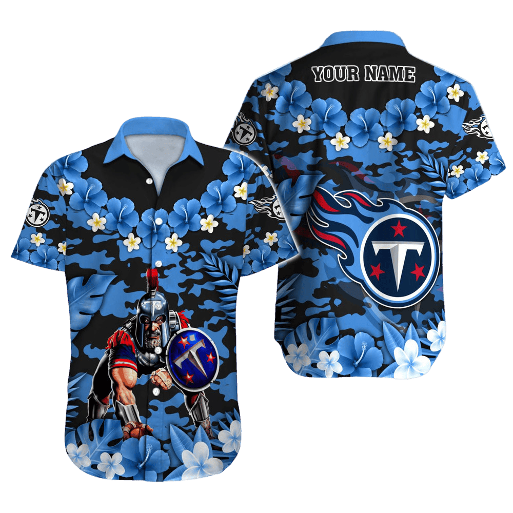 personalized tennessee titans camouflage bloom hawaiian shirt