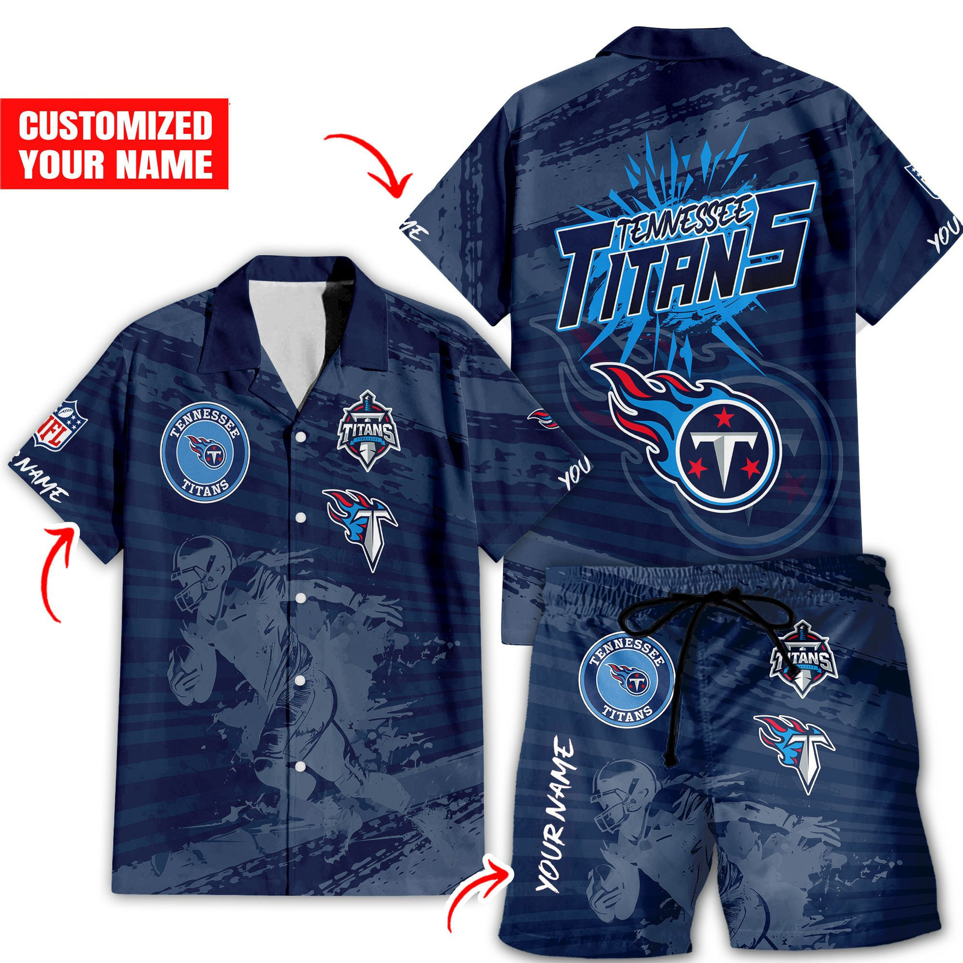 personalized tennessee titans game day classic hawaiian shirt sl36k