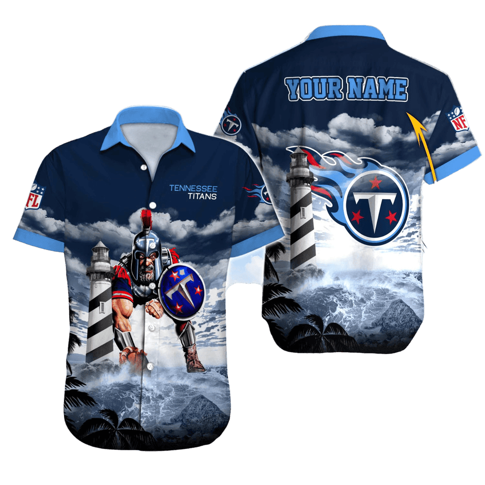 personalized tennessee titans lighthouse guardian hawaiian shirt