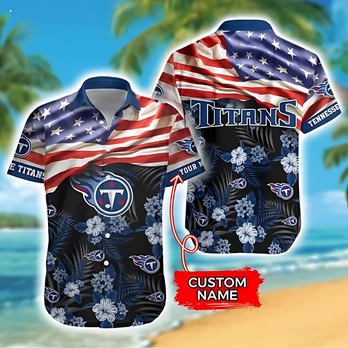 personalized tennessee titans patriotic blossom hawaiian shirt y56co