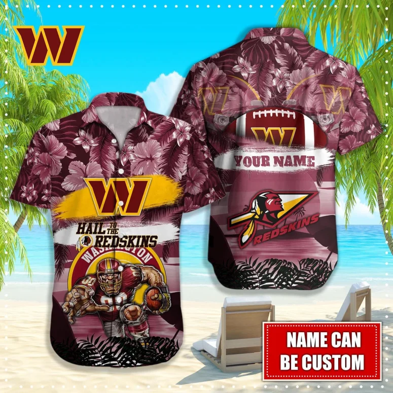 personalized washington redskins tropical tribute hawaiian shirt ay1cb