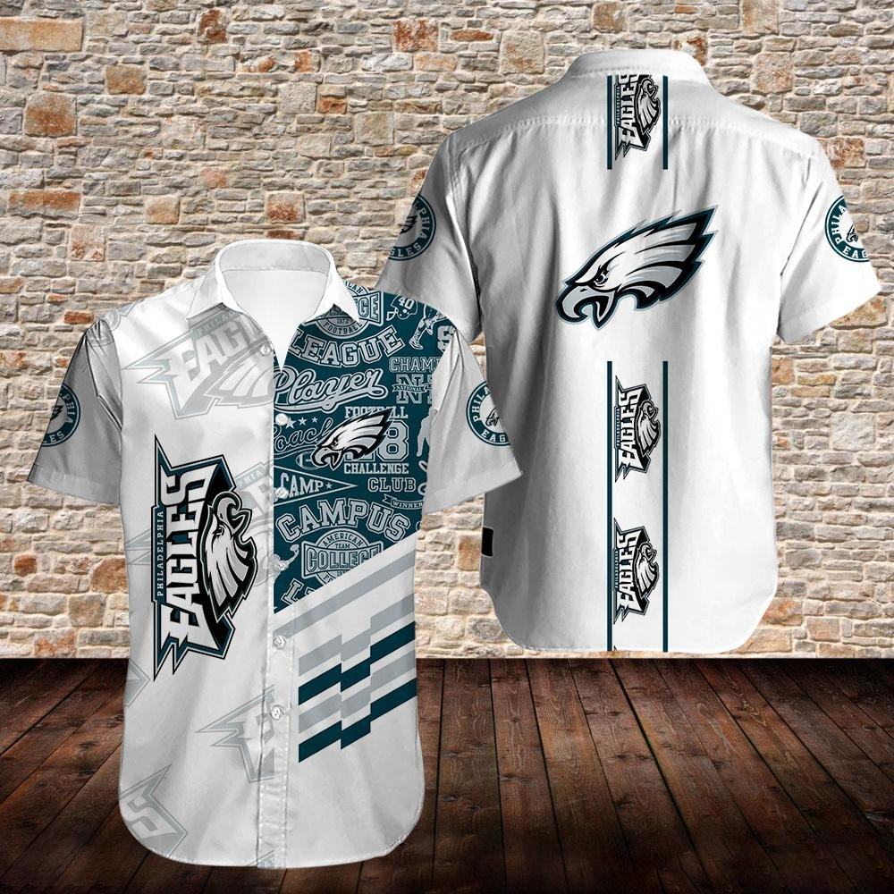 philadelphia eagles retro campus hawaiian shirt f27zd