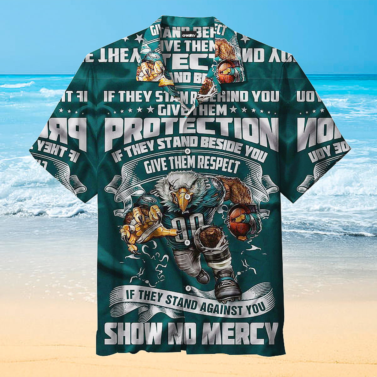 philadelphia eagles warrior protection hawaiian shirt 0a7bq