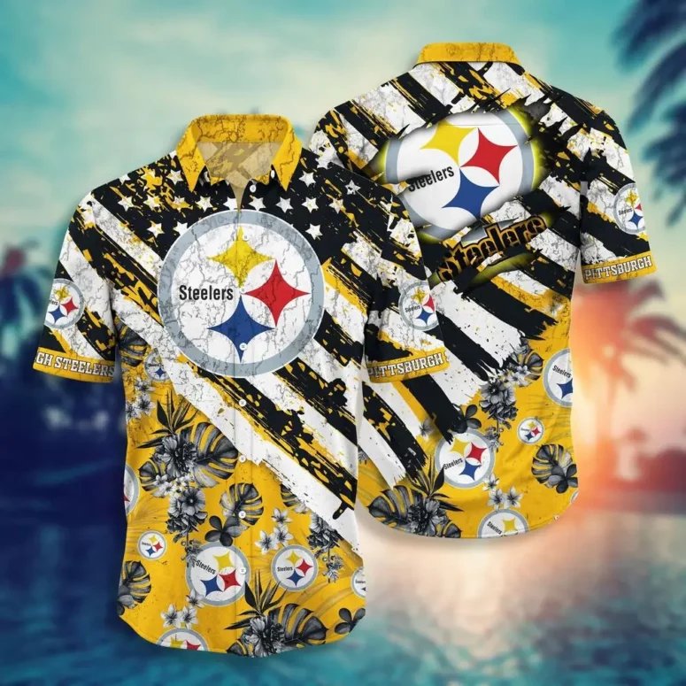 pittsburgh steelers stars stripes hawaiian shirt 1zez5