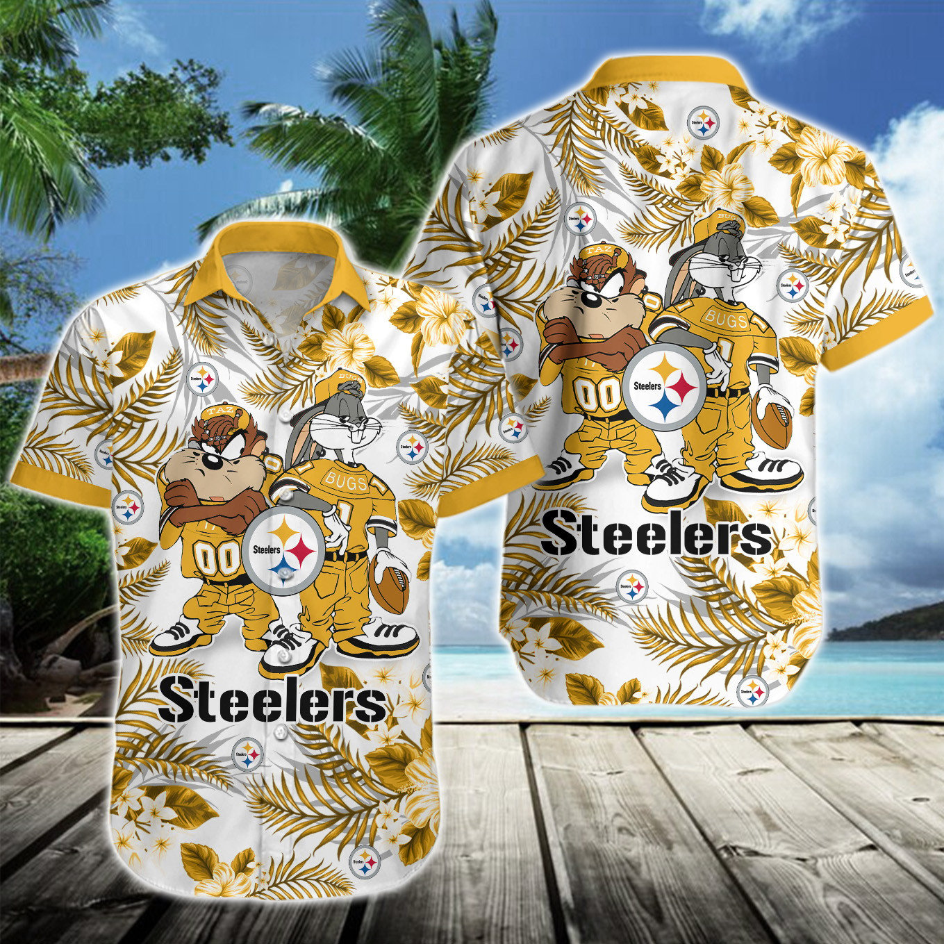 pittsburgh steelers tropical duo hawaiian shirt nwv6c