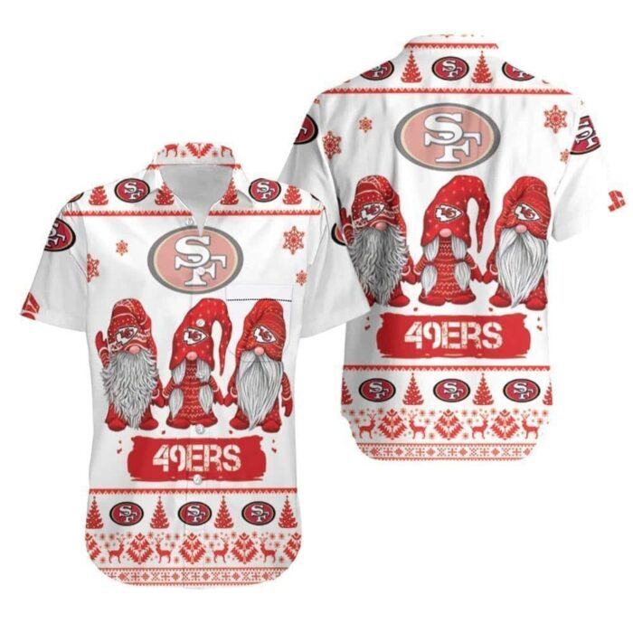 san francisco 49ers gnome holiday hawaiian shirt qy8v3