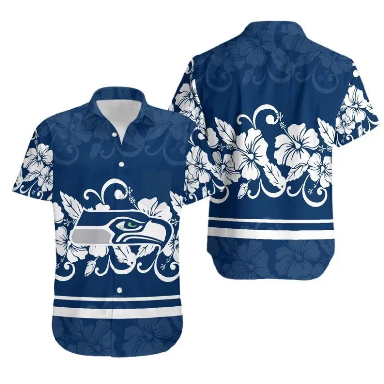 seattle seahawks hibiscus wave hawaiian shirt o5h2q