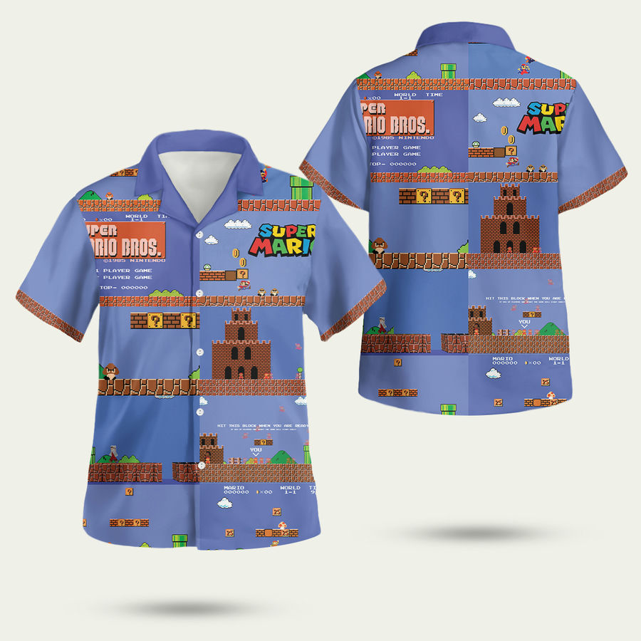 super mario bros nes game hawaiian shirt 3ebkn