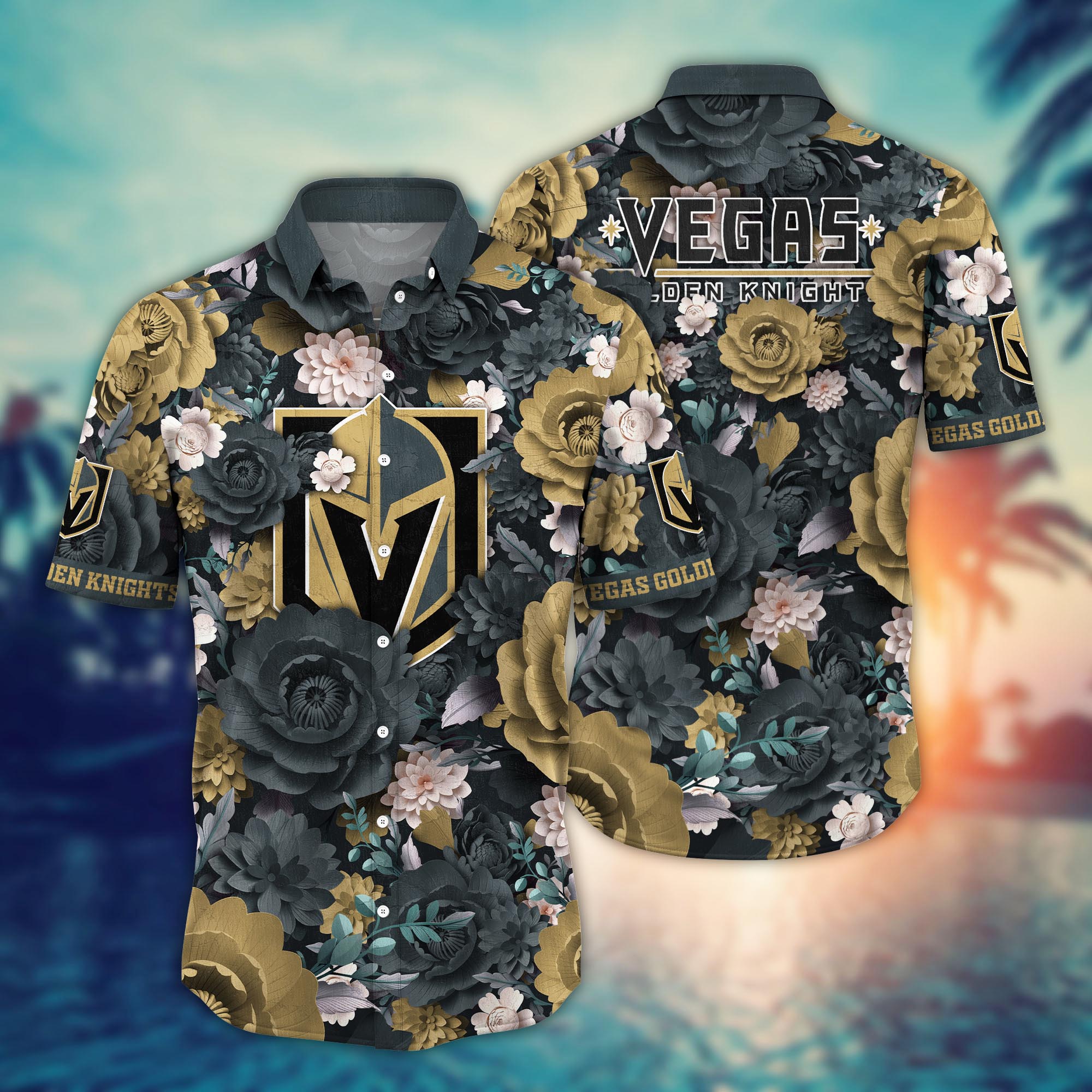 vegas golden knights bold blossom hawaiian shirt 4crk9