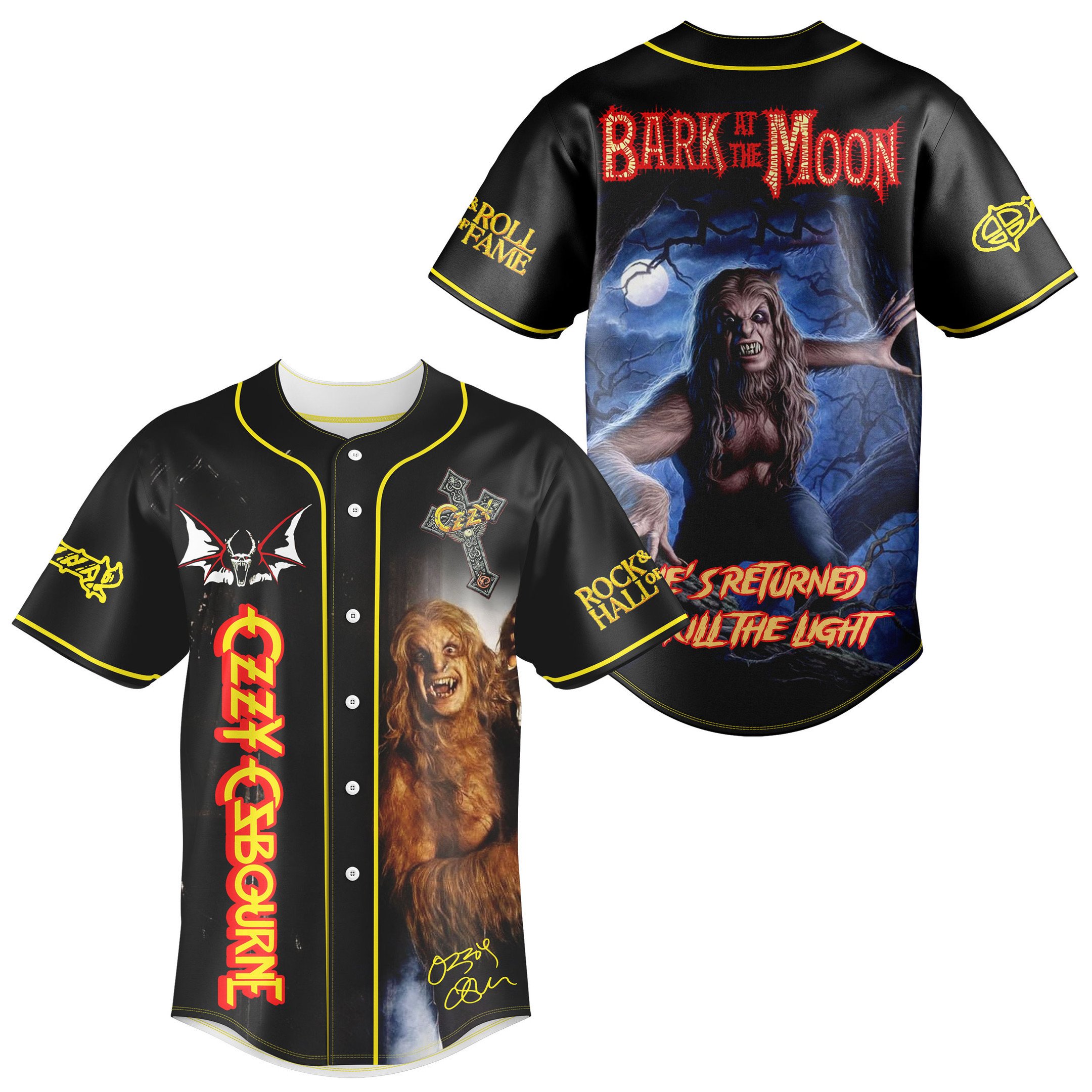 Ozzy Ozbourne Style Baseball Jersey