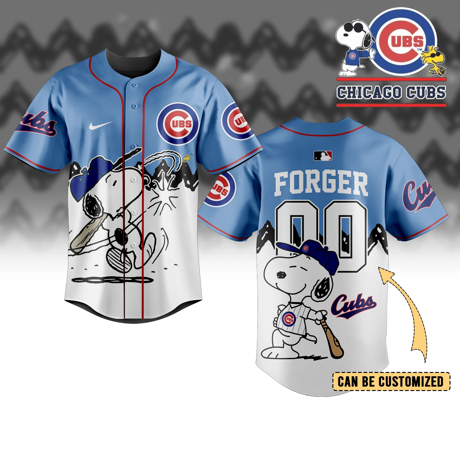 Chicago Cubs x Peanuts Personalized Baseball Jersey For Fans