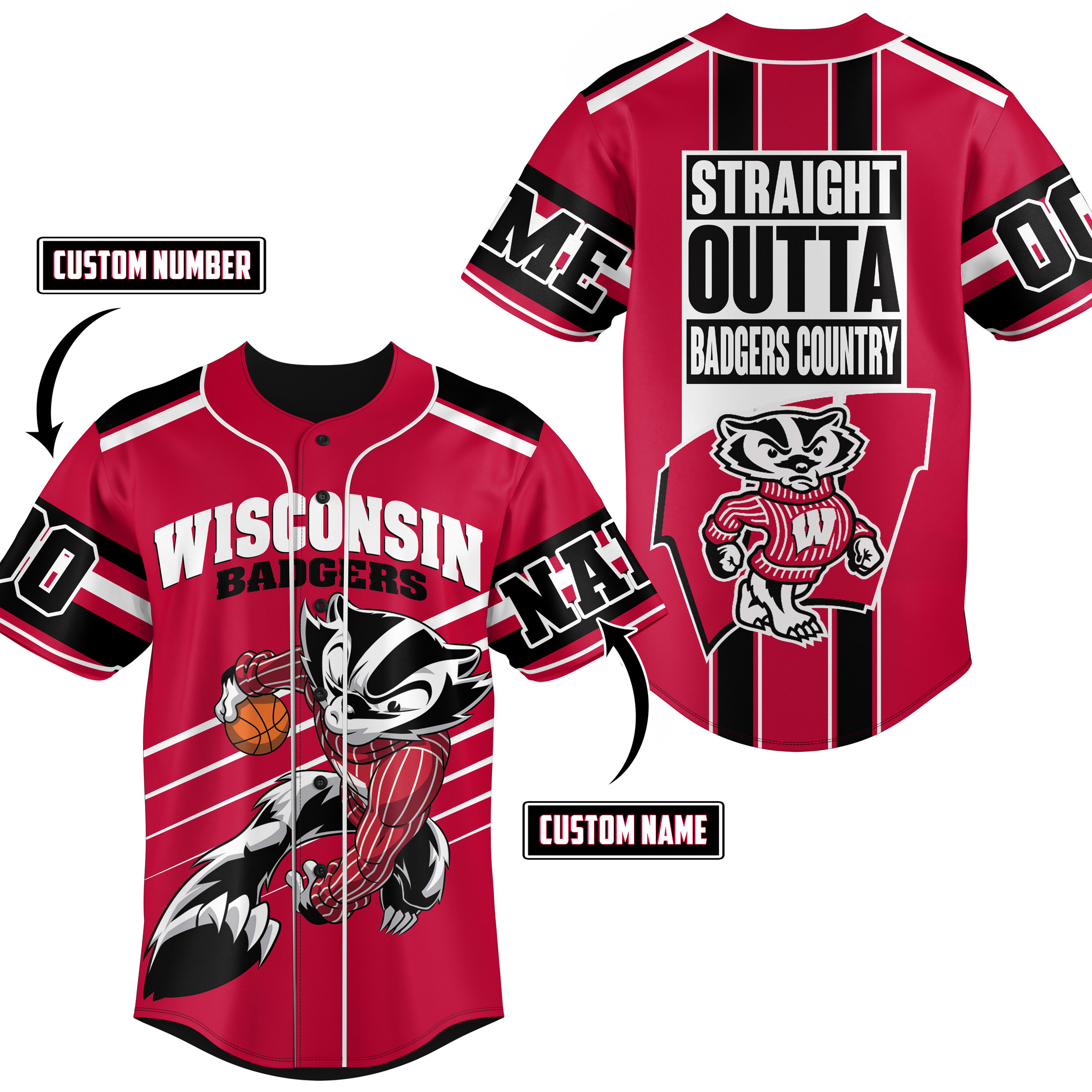 Wisconsin Badgers Baseball Jersey For Fans