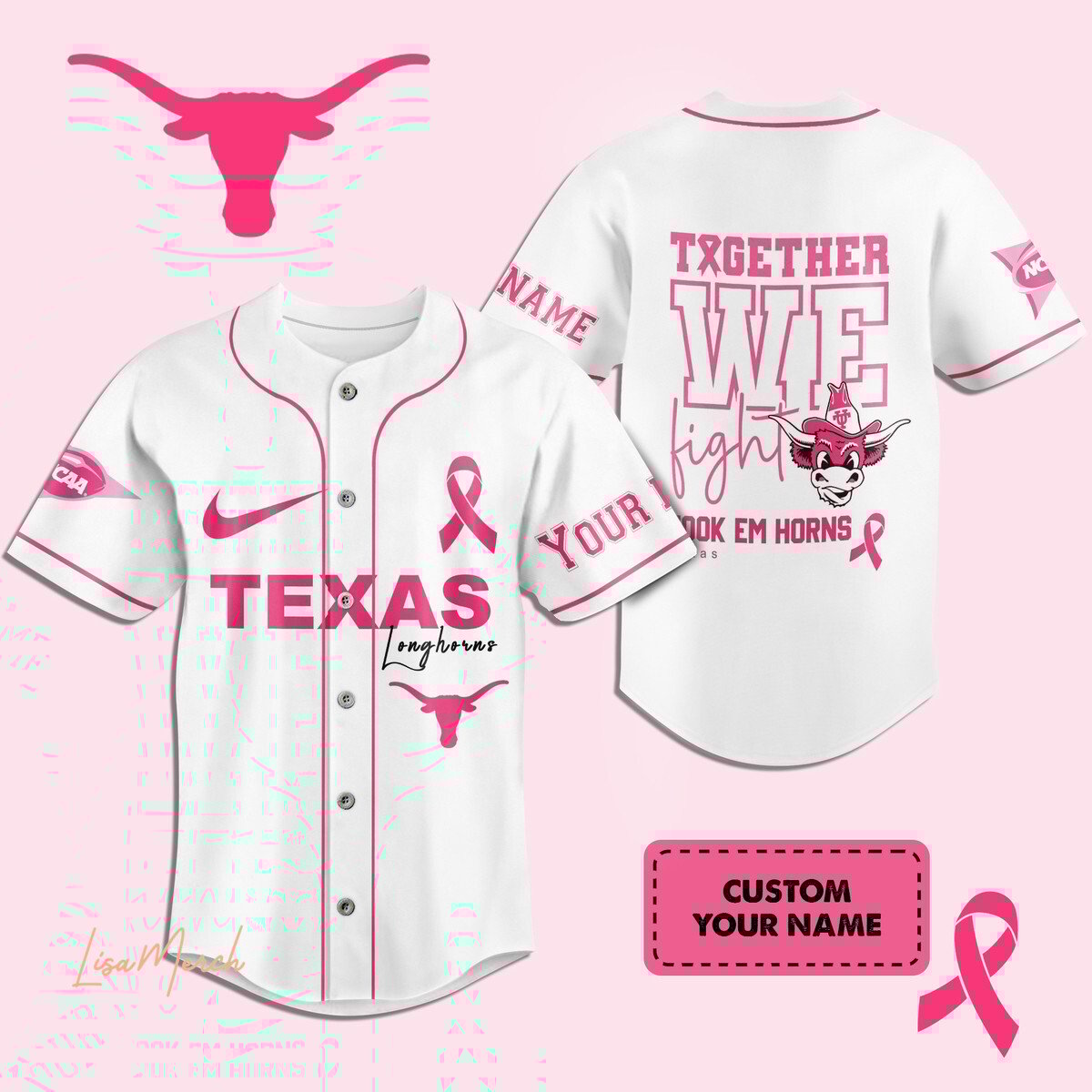 Texas Longhorns Style Baseball Jersey
